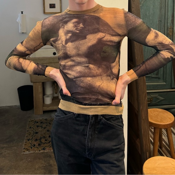 Jean Paul Gaultier Tops - S/S 1995 Jean Paul Gaultier The Creation of Adam Long Sleeve Top